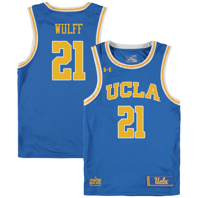 Men #21 Alec Wulff UCLA Bruins College Basketball Jerseys Sale-Blue